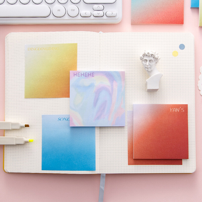 50แผ่น/แพ็คหมายเหตุ Sticky สีสัน Index Memo Pad บุ๊คมาร์คน่ารักตารางกระดาษสติกเกอร์เครื่องเขียนสำหรับเด...