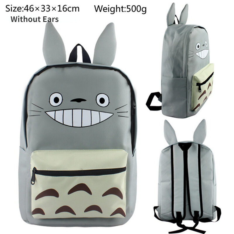 Totoro forma bonito crianças anime lona mochilas menina menino dos desenhos animados estudante sacos de escola masculino bolsa de viagem computador saco quente