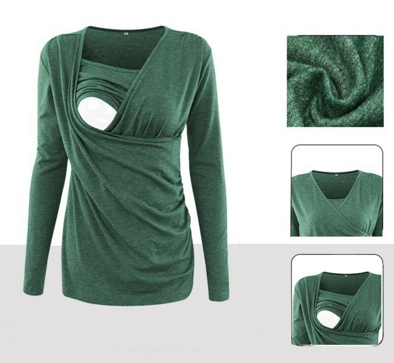 LIU & QU-camisetas de Lactancia para mujeres embarazadas, ropa de embarazo, camiseta de manga larga, blusa para amamantar, talla S-XL