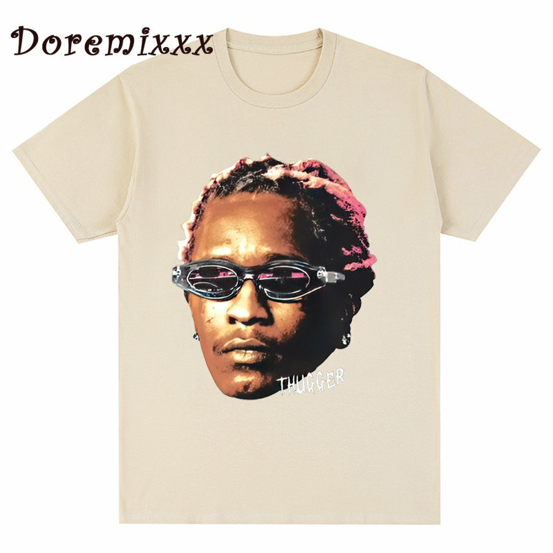 100% Cotton Unisex T Shirt Women Men Tee Shirts Young Thug Thugger Graphic T-shirt Rapper Style Hip Hop Tshirt Vintage Tops Male