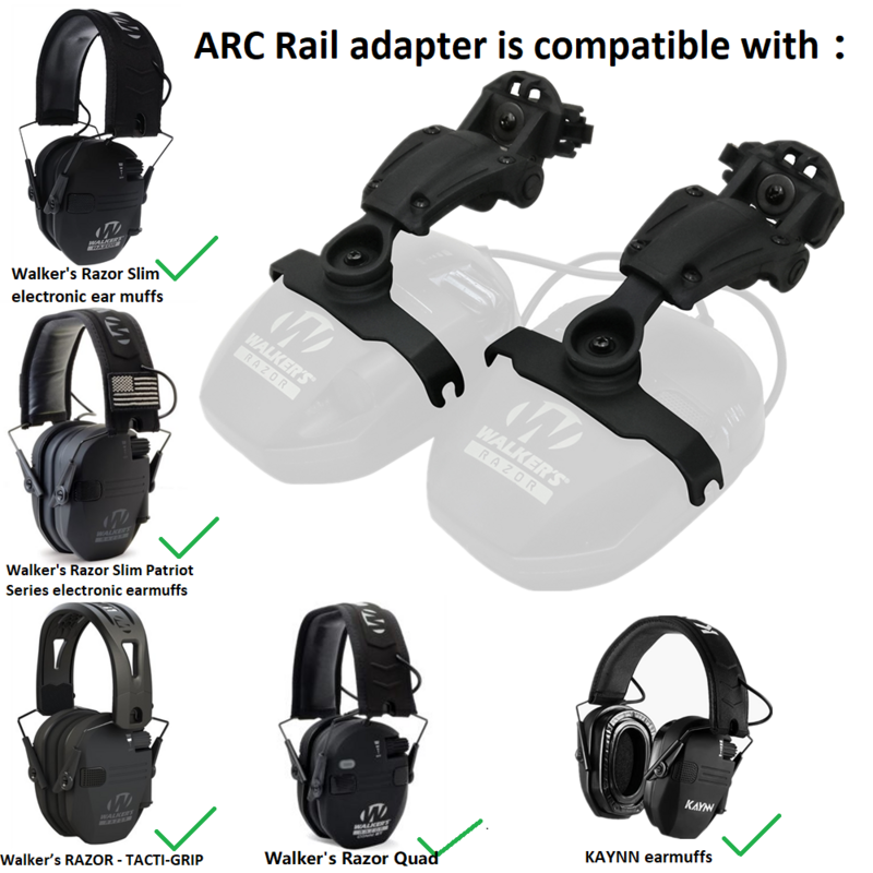 Hearangel Tactical Helmet Wendy/ARC Rail Adapter per Walker Razor Slim Electronic Hearing Protection Shooting Headphone Earmuf