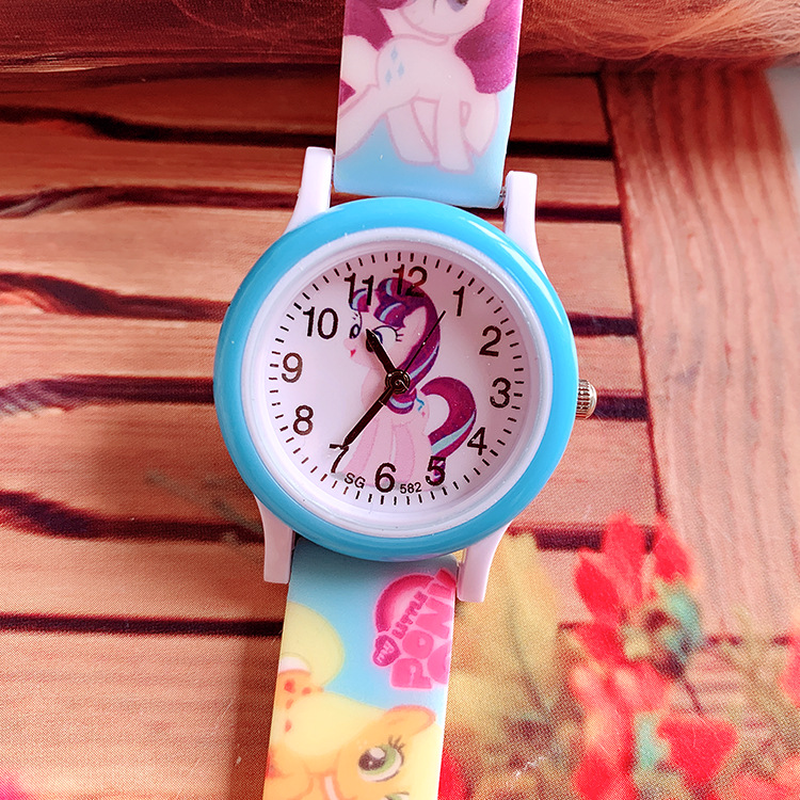 2021 nuovo orologio da polso per bambini con cinturino in silicone con stampa pony orologio da polso al quarzo simpatico cartone animato
