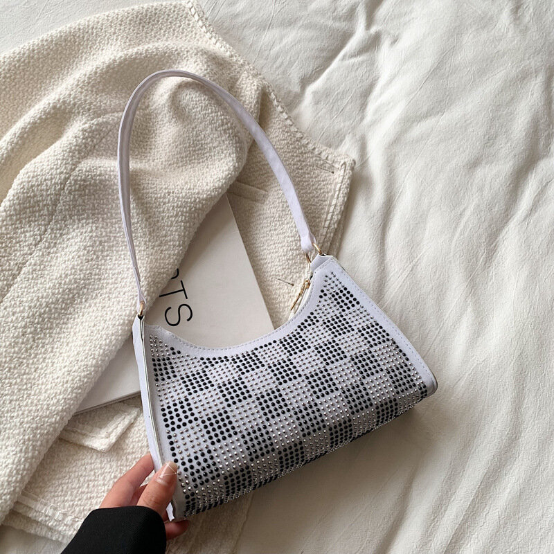 Moda xadrez feminina luxo bolsa de couro do plutônio simples axilas bolsas de ombro feminino design diário totes bolsa verão 2022