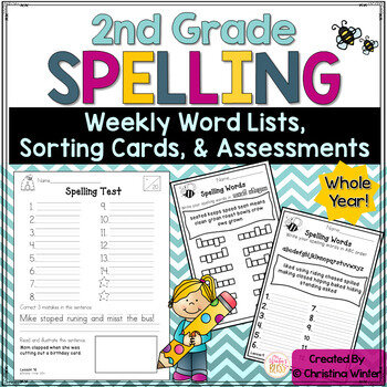 2nd Grade Spelling Assessments and Word Lists Worksheets practice Learning English words PDF Electronic File