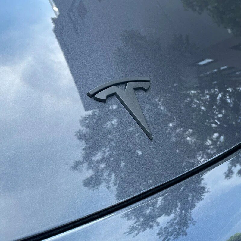 3 stücke Auto vorne hinten Emblem Aufkleber schwarz für Tesla Modell 3 Modell y Auto Lenkrad Dekoration modifiziert Zubehör Heck kasten