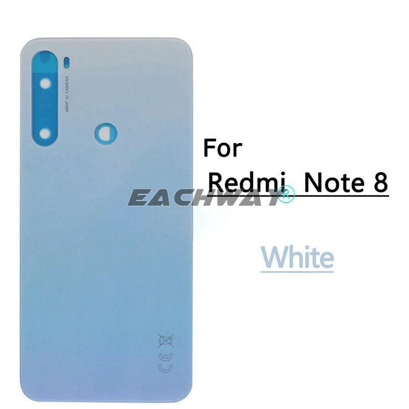 Habitação para Xiaomi Redmi Note 8 T, tampa da bateria, substituição de vidro para Redmi Note 8 T porta traseira e CE