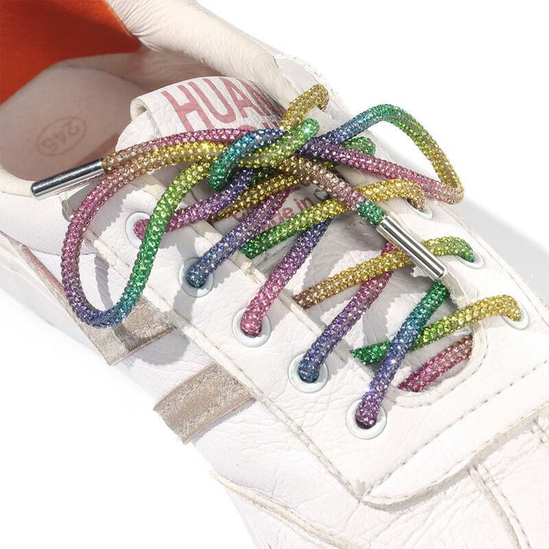1Pcs Luxury Rhinestone Shoelaces Diamond Shoe Laces Sneakers Laces Shoes DIY Strings Women Round Shoelace 100/120/140/160CM