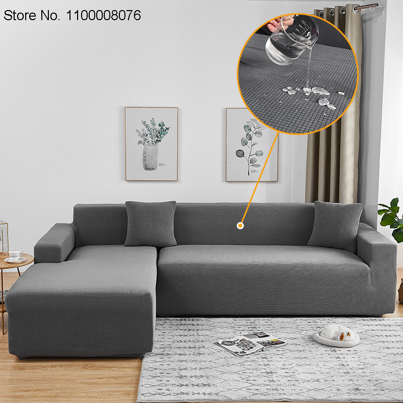 Capa de sofá à prova delastic água elástica cor lisa estiramento capas de sofá para sala estar slipcover capa de mobiliário protetor