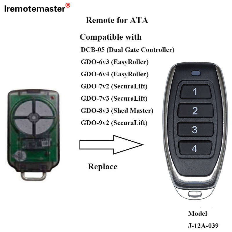 Mando a distancia para puerta de garaje, transmisor de 433,92 mhz, Compatible con ATA PTX-5 TrioCode/Tricode GDO