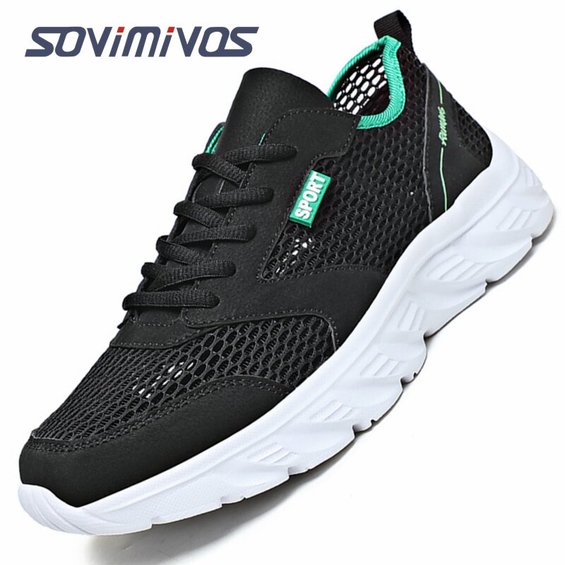 Men's new sneakers shoes light casual fashion running elastic leisure outdoor mesh summer sports tennis man walking 2022 size 46