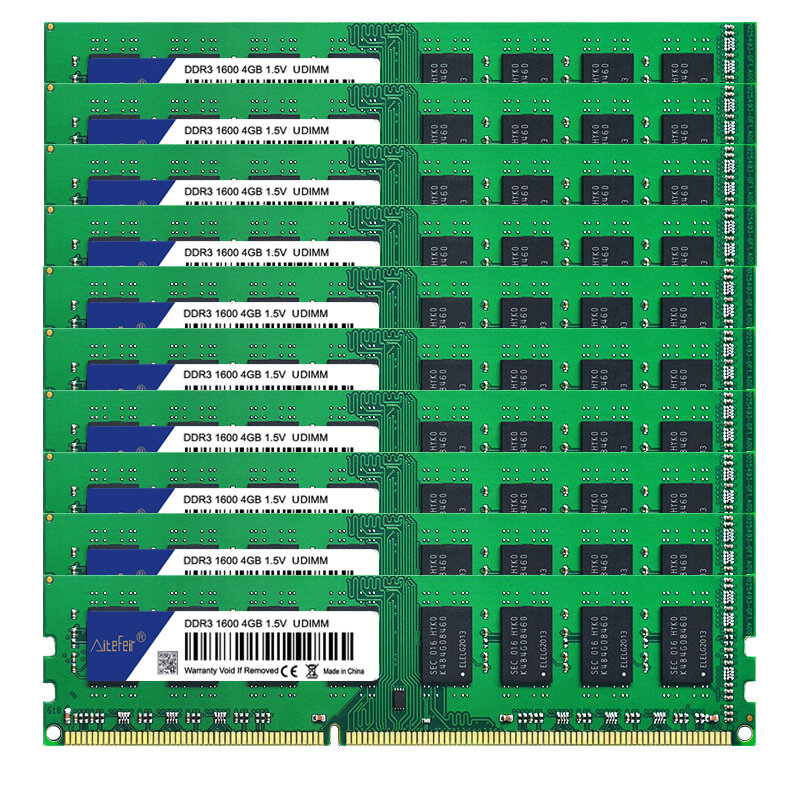 Оперативная память AITEFEIR 10x DDR3 4 ГБ 8 ГБ ОЗУ 1333 МГц 1600 МГц 1866 МГц PC3 10600U 12800U для настольного ПК DIMM ОЗУ