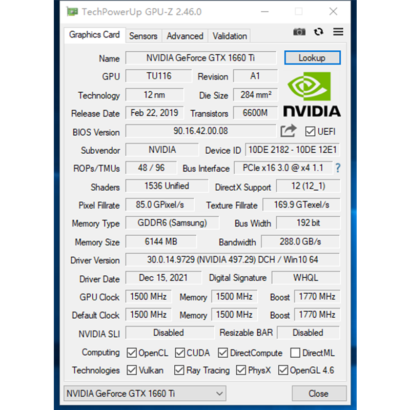 MLLSE-tarjeta gráfica GTX 1660Ti, 6GB, X-GAME, NVIDIA GPU, Samsung GDDR6, 192bit, DP x 1, HDMI x 1, DVI-D x 1, PCI-E, 3,0x16