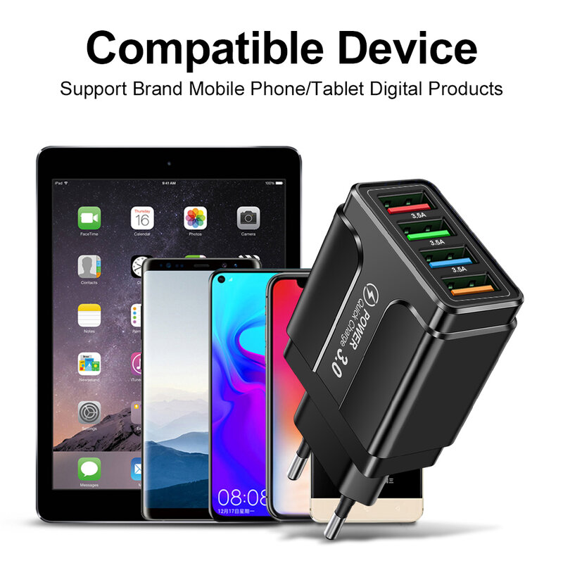 携帯電話充電器,iPhone,Xiaomi,Samsung,Realme,Plusユニバーサルアダプター用の急速充電器3.0 5.1a