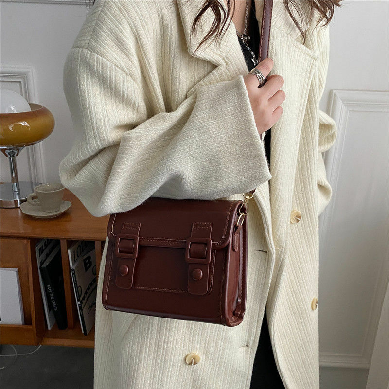 Xiuya Japanische Mode Umhängetaschen Vintage Alle-spiel Pu Leder Casual Messenger Tasche für Frauen 2022 Neue Luxus Aktentasche