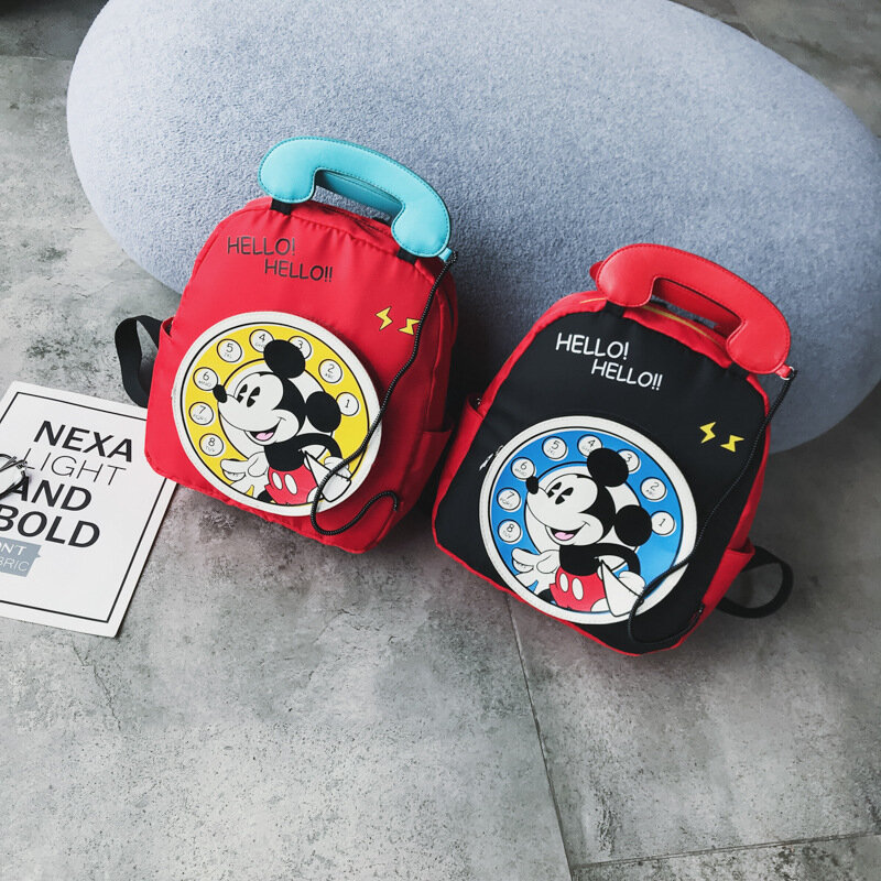 Disney co-branded novo mickey crianças mochila de luxo marca estudante mochila de moda dos desenhos animados das crianças mochila leve