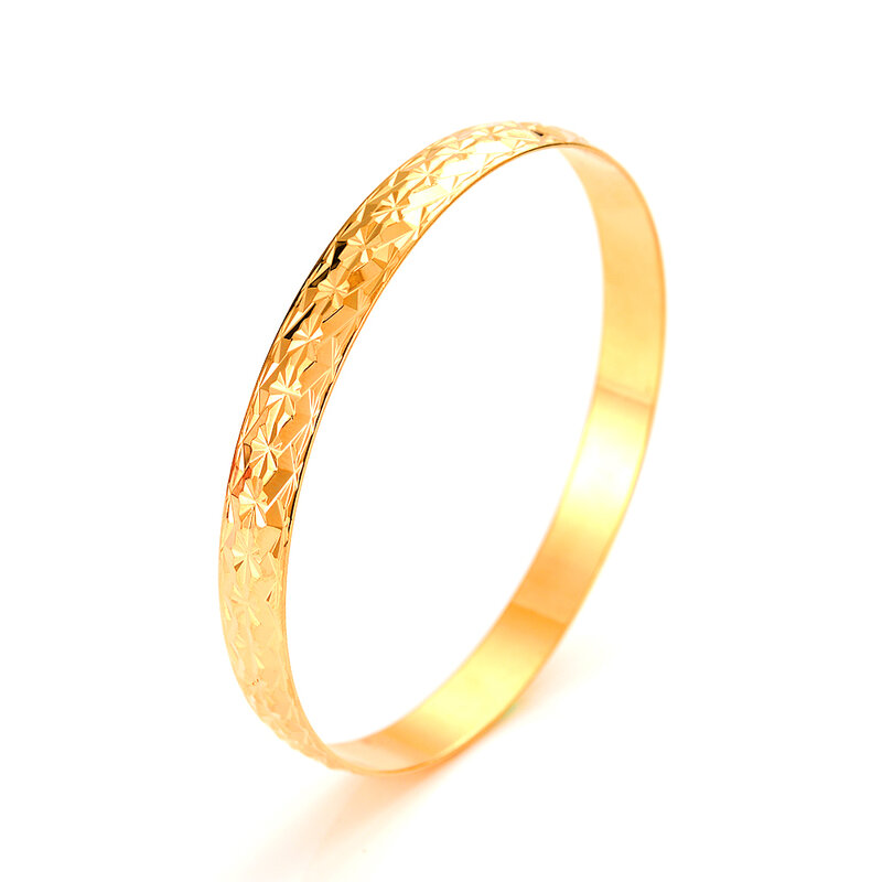 Moda dubai ouro jóias cor do ouro para etíope fechado interno 65mm largura 8mm pulseiras & pulseiras jóias etíope presente