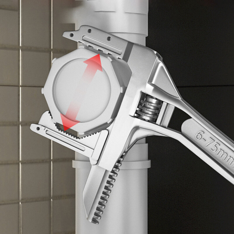 Chave sanitária ferramenta móvel alça curta grande abertura universal kit chave de encanamento desmontagem faca de limpeza utilitário