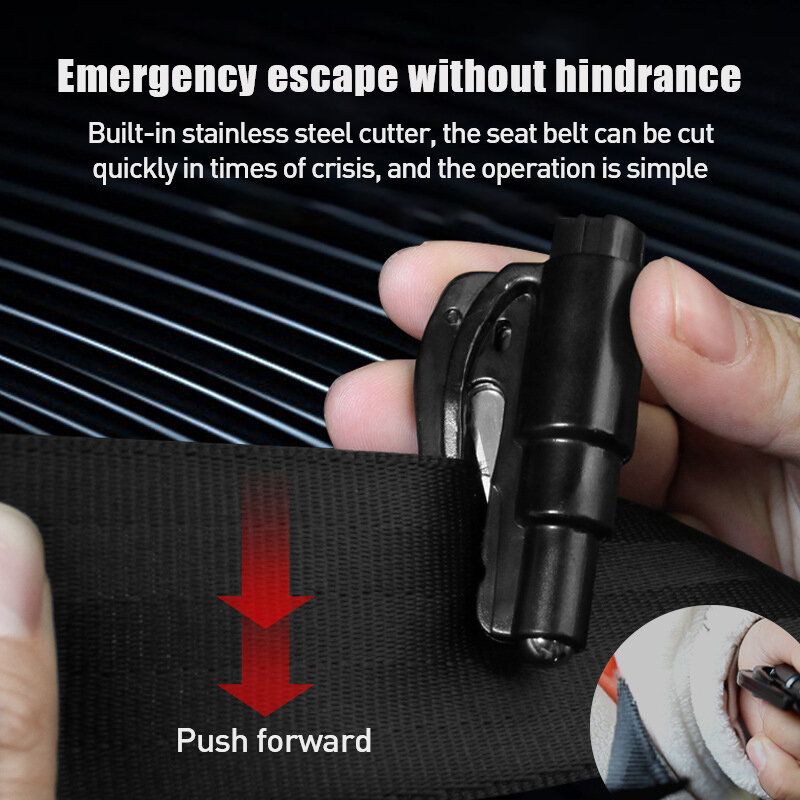 3 In1 Car Broken Window Hammer Emergency Safety Escape Rescue Tool Seat Belt Cutter Lifesaving Auto Glass Breaker With Keychain