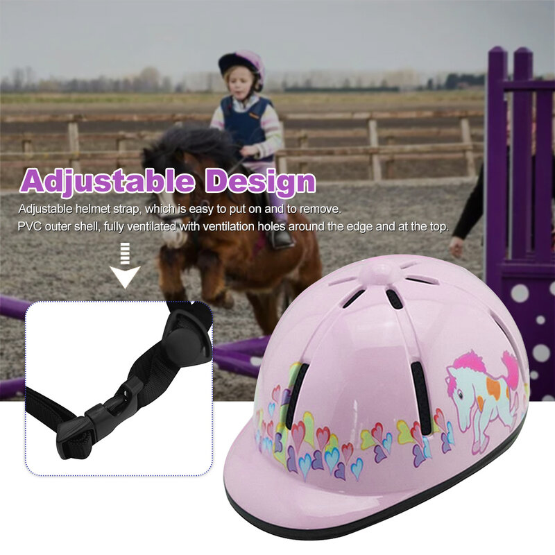 เด็กหญิงเด็กชายขี่ม้าอุปกรณ์ปรับเส้นรอบวง Horse Riding หมวกกันน็อกขี่จักรยานอุปกรณ์ป้องกัน Breathable สำหรับเด็ก