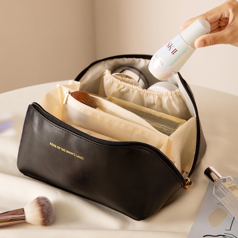 PU Pillow Bag Outdoor Makeup Bag Women Cosmetic Bag Women Toiletries Organizer Waterproof Female Plaid Storage Make up Cases