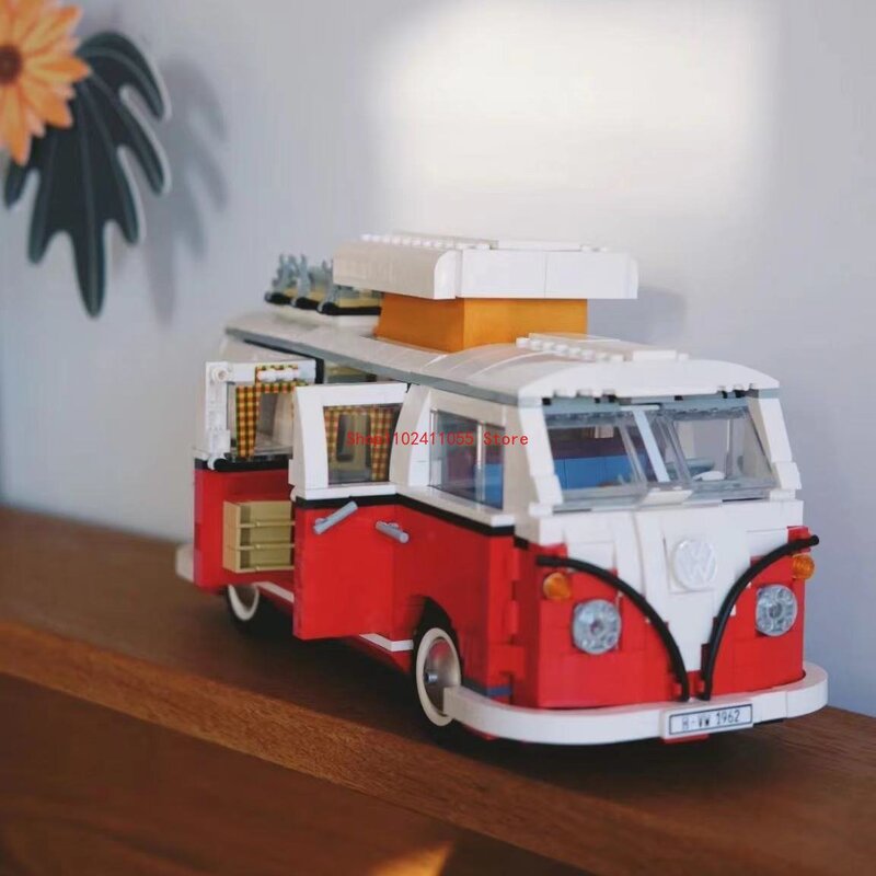 1354PCS VW Volkswagen T1 Camper Bricks Van Car Bluding Blocks high-techc Ideas Bus compatibile 10220 giocattoli per regalo di compleanno per bambini