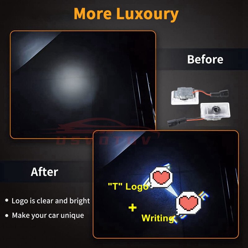 프로젝션 선명한 밝은 로고 엠 블 럼 테슬라 모델 3 Y S X 문 웅덩이 조명 LED 환영 전구 램프 2022 2021 2020 액세서리