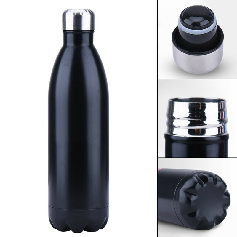 FSILE350/500/750/1000Ml Botol Air Bebas BPA Kreatif Dinding Ganda Termos Vakum Olahraga Portabel Kopi Teh Bir Baja Tahan Karat