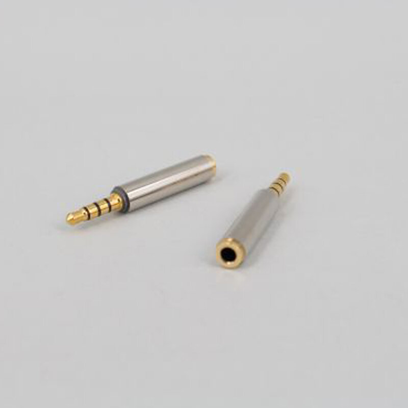 10-100 pces metal de cobre 3.5 masculino para o telefone móvel fêmea fone de ouvido omtp e ctia adaptador de áudio de conversão mútua