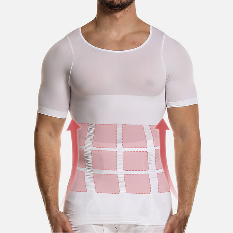 Männer Body Toning T-Shirt Körperformer Korrigierende Haltung Hemd Abnehmen Gürtel Bauch Bauch Fett Brennen Compression Korsett