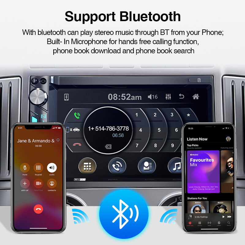 GRANDnavi-Radio con pantalla táctil para coche, reproductor Mp5 con Bluetooth, Mirror Link, 2 Din, USB, 71BT, 7 pulgadas, para VW, Toyota, Nissan, Hyundai
