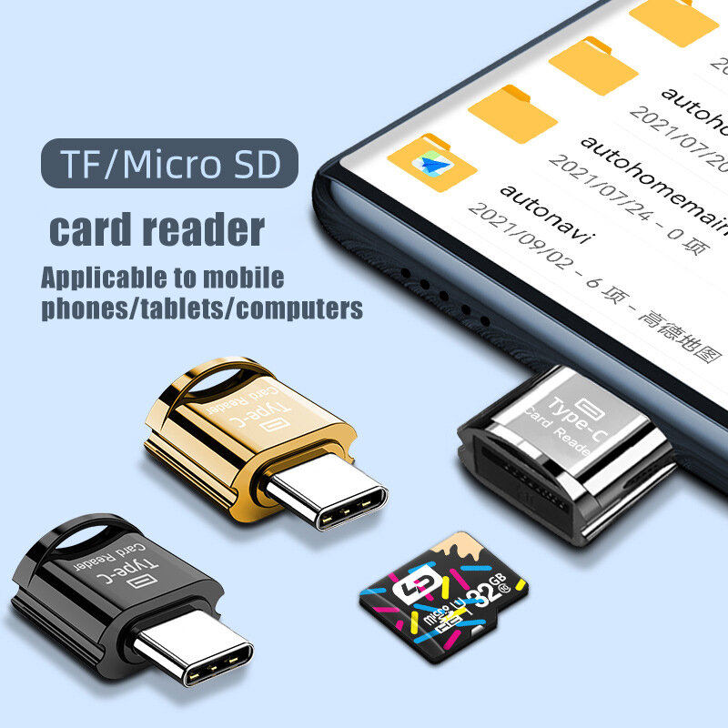 Adaptador USB 3,0 tipo C a micro-sd TF, lector de tarjetas OTG, Mini lector de tarjetas de memoria inteligente para portátil y Samsung