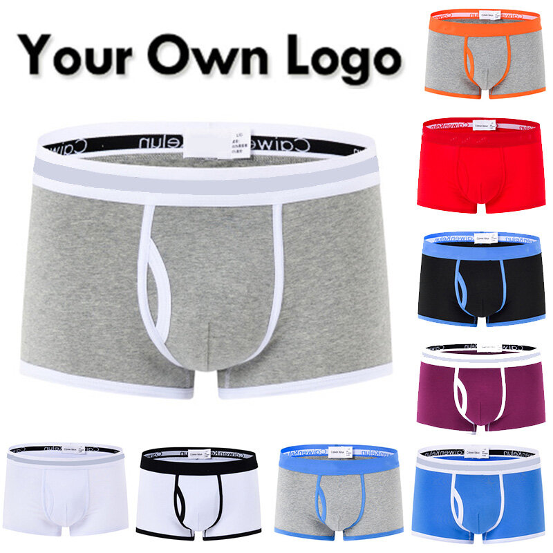 Personalizza il tuo Logo Pantalones cortos hombres ropa interior traspirabile suave de los boxeadores de los hombres de Boxer Shorts