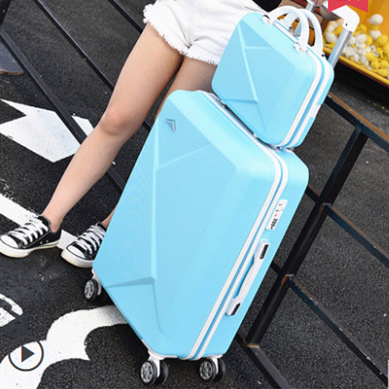 cute suitcase with Cosmetic bag 20/22/24/26/28 inches girl students trolley bag Travel luggage woman rolling suitcase