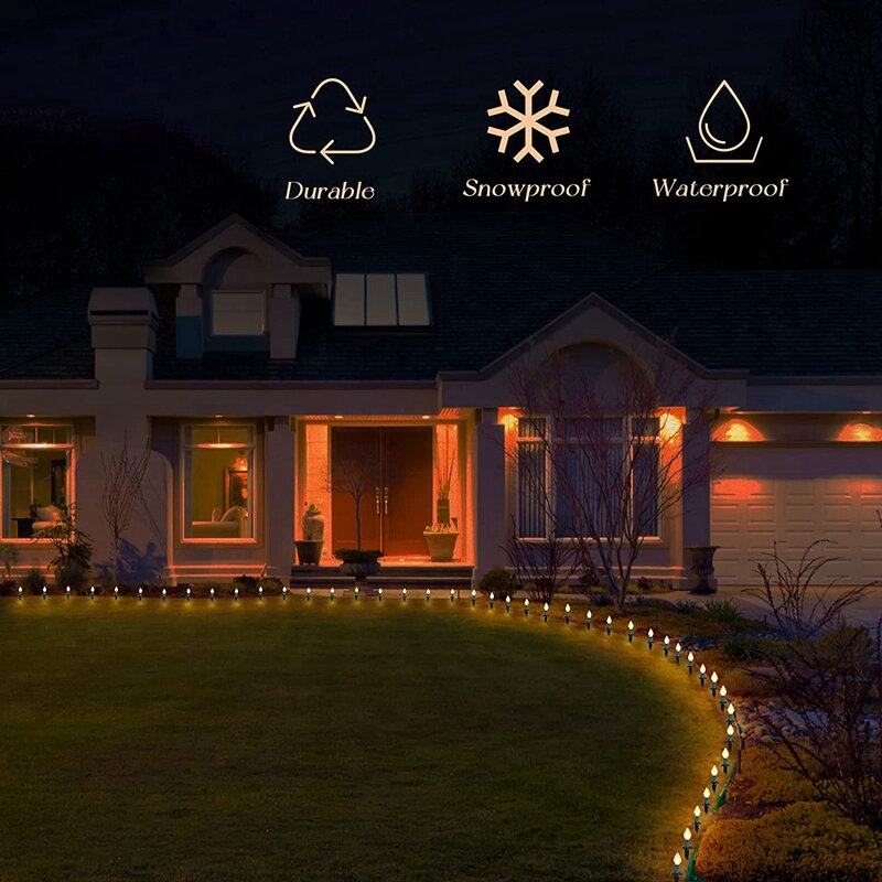 New 60 Pieces Christmas Light Stakes Black 5 Inches Plastic Light Stakes Compatible With C7, C9 Lights Holiday Outdoor Lawn