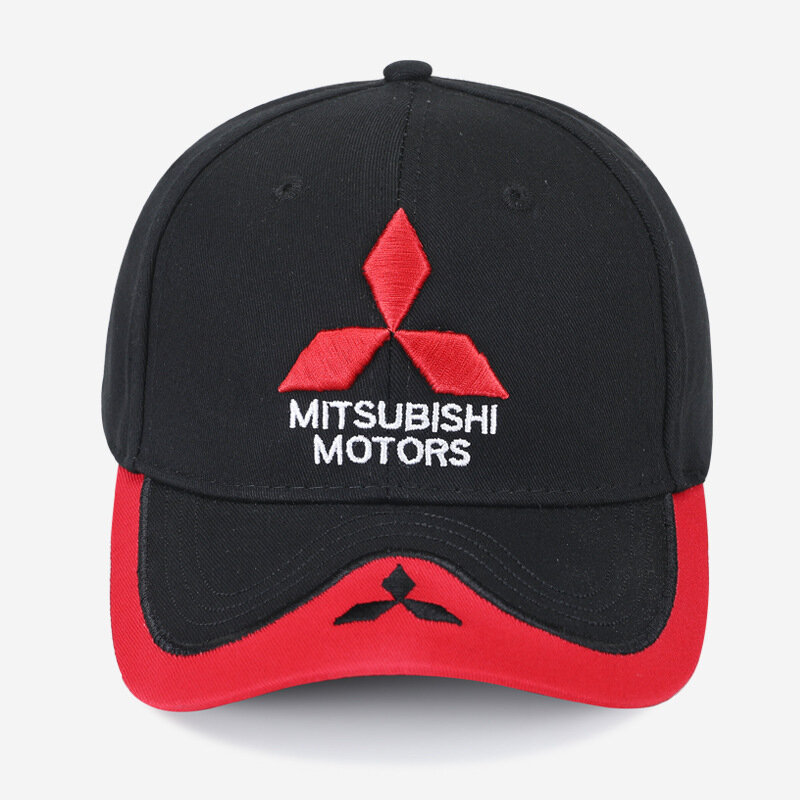 แฟชั่น3D Mitsubishi หมวกเบสบอลโลโก้รถ MMC Racing F Outdoor Breathable Snapback หมวกบังแดด Trucker หมวก Hip Hop 1 Gorras
