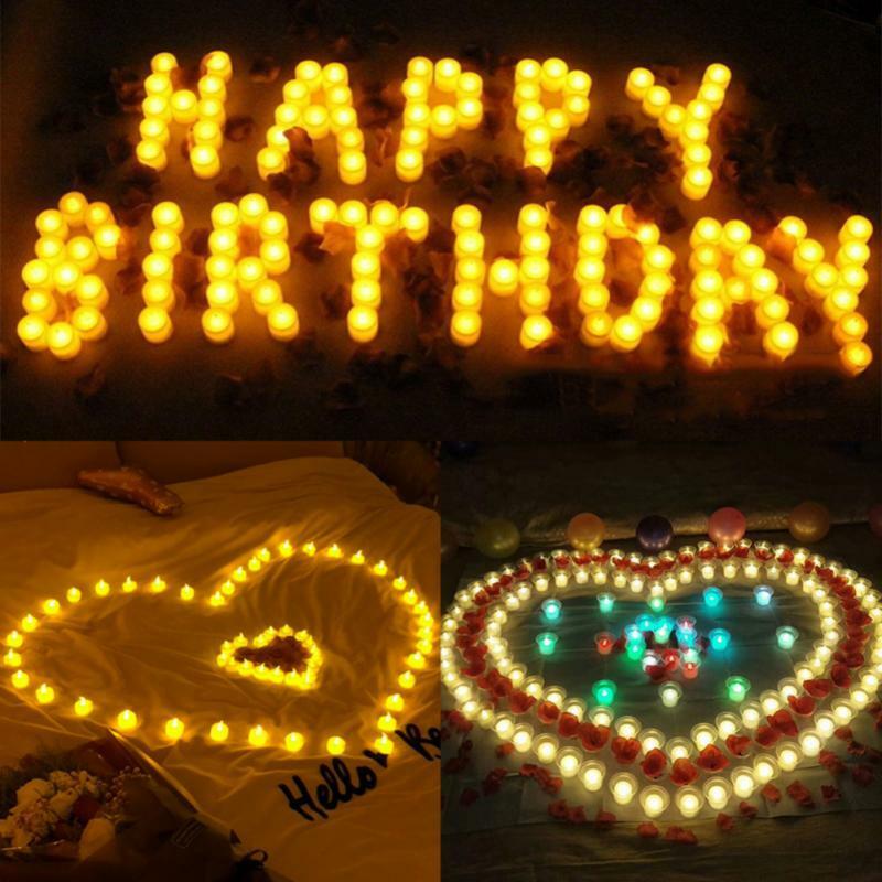 로맨틱 LED 촛불, 여러 가지 빛깔의 불꽃 램프, 웨딩 생일 파티 장식, 생일 파티, 발렌타인데이, 1 개