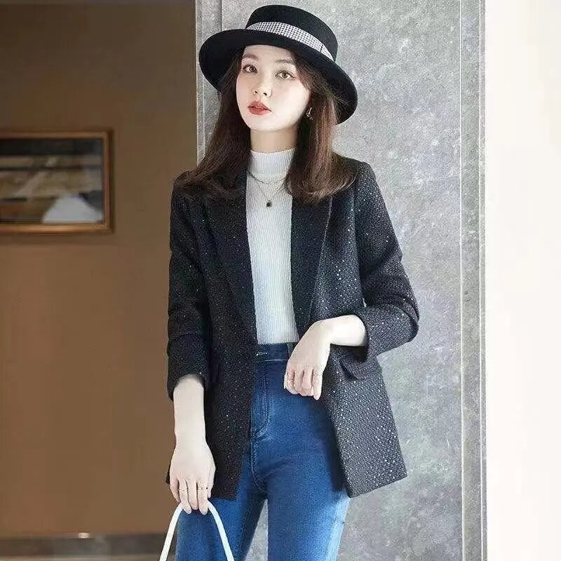 Chaqueta de traje pequeña para mujer, Blazer holgado de diseño de ocio, moda coreana, ropa de oficina, novedad de 2022, primavera y otoño