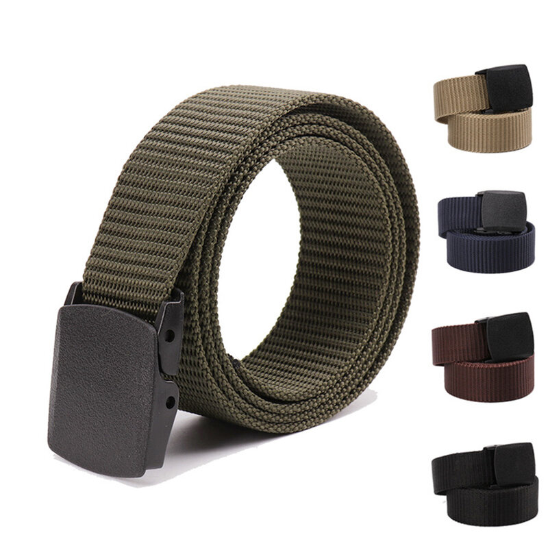 Cinturón de nailon con hebilla automática para hombre y mujer, cinturón táctico militar de lona para cintura, regalos