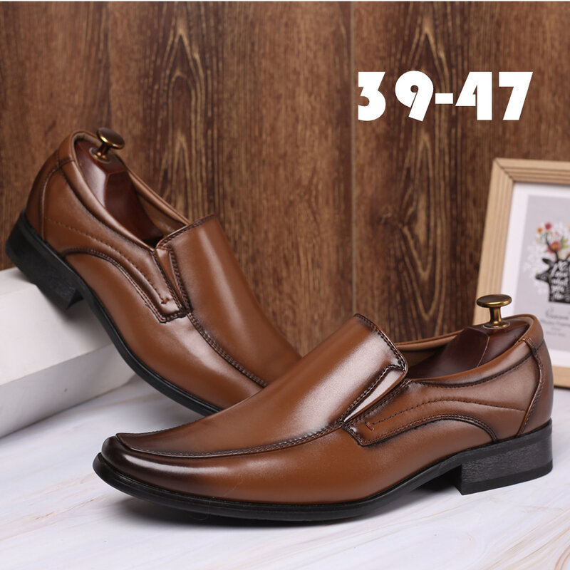 Leather Brogue Shoes Mens Wedding Dress Shoes Vintage Handmade Oxford Shoes For Men 2023