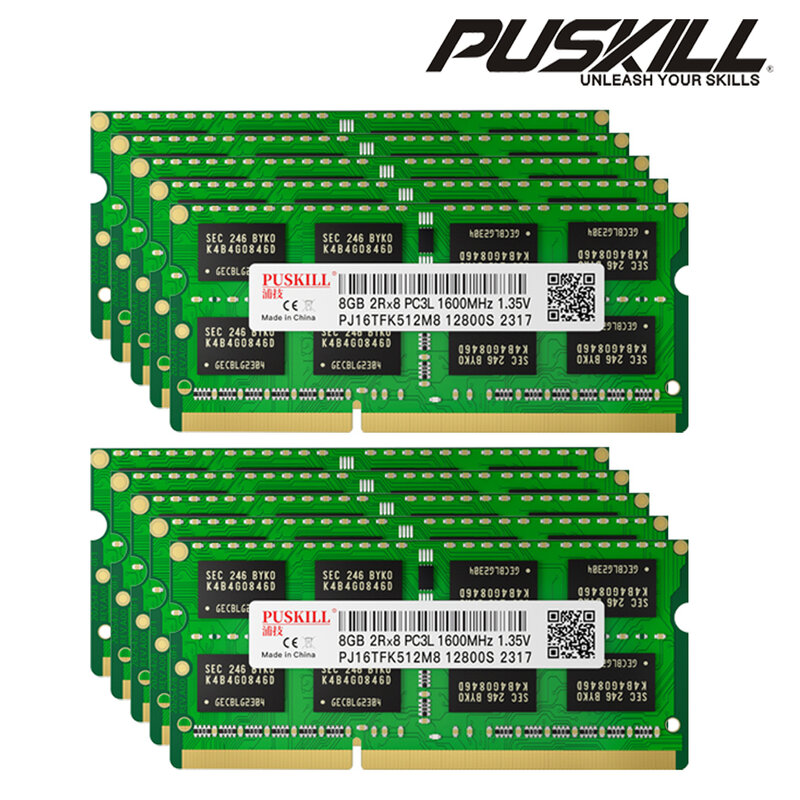 PUSKILL-Memoria Ram DDR3 para portátil, DDR3L, 204 Pines, 4GB, 2GB, 8GB, 1600MHz, 1333MHz, venta al por mayor