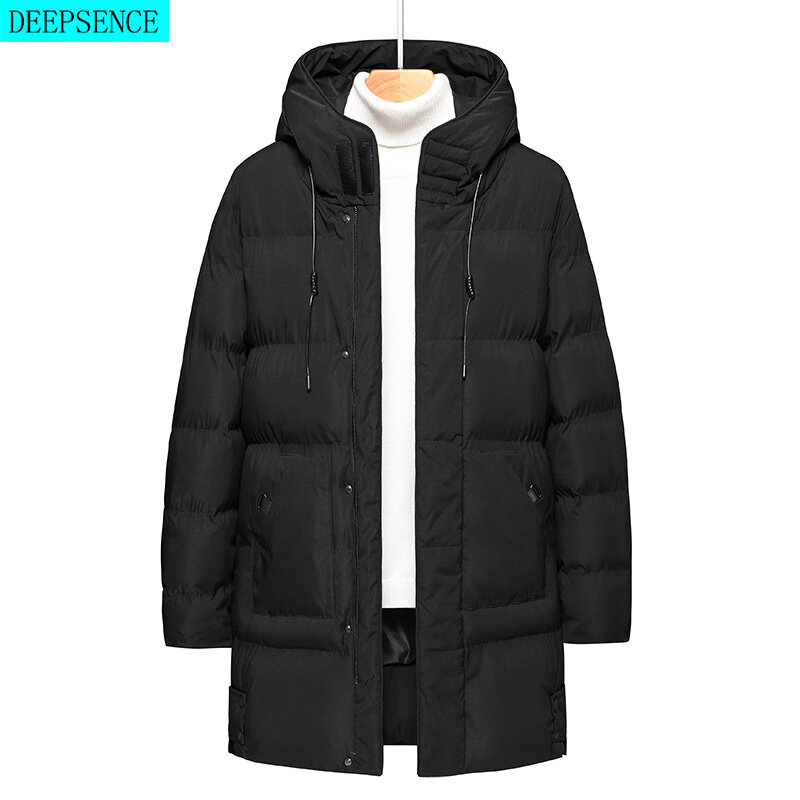 2022 inverno parka masculino mid-length impermeável à prova de vento engrossado jaqueta grande casaco quente masculino com capuz parka