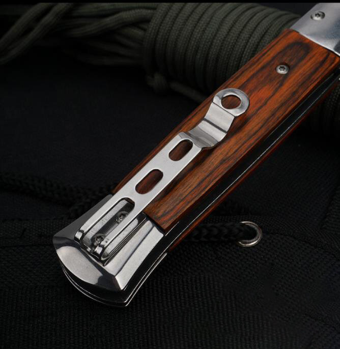 Coltello pieghevole tattico da esterno Multi stile resina manico in legno 440 lama da campeggio coltelli da tasca portatili di sicurezza strumento EDC portatile
