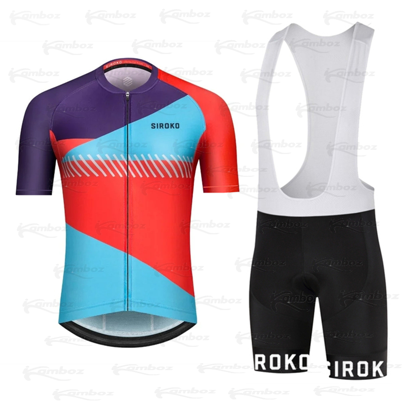 2022 Nieuwe Siroko Team Wielertrui Sets Zomer Fiets Korte Mouw Mannen Fiets Kleding Dragen Bib Shorts Ademend 20D Pad ciclismo