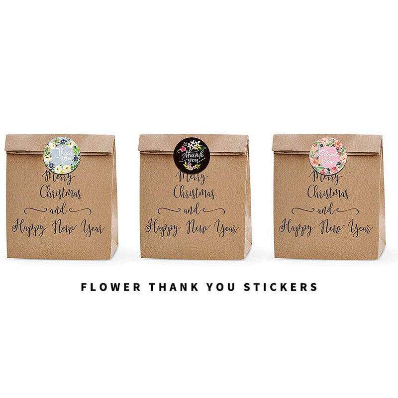 50-500pcs Labels Roll Flower Thank You Stickers Scrapbooking For Gift Decoration Stationery Sticker Seal Label Handmade Sticker