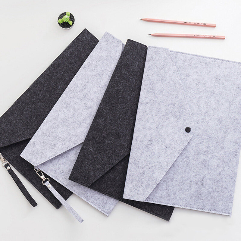 A4 Felt โฟลเดอร์ขนาดใหญ่กระเป๋าเอกสารธุรกิจ Veiled การออกแบบปุ่มกระเป๋าเอกสารแฟ้มโฟลเดอร์ Organizer แบบ...