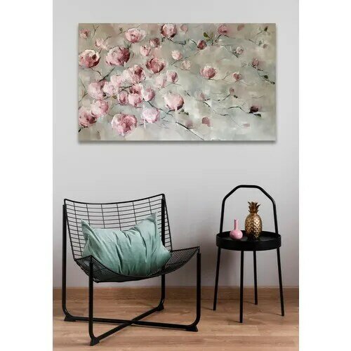 Подарочный розовый цветочный настенный холщовый стол 70x100 см