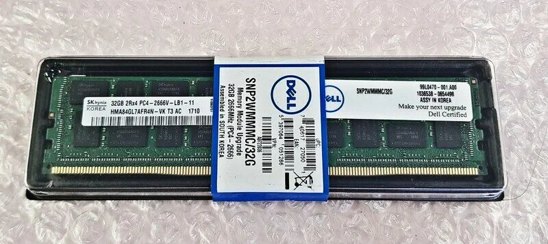 RAM gilt für Dell SNP2WMMMC/32G Server Speicher 32GB 2RX4 PC4-2666V RDIMM REG