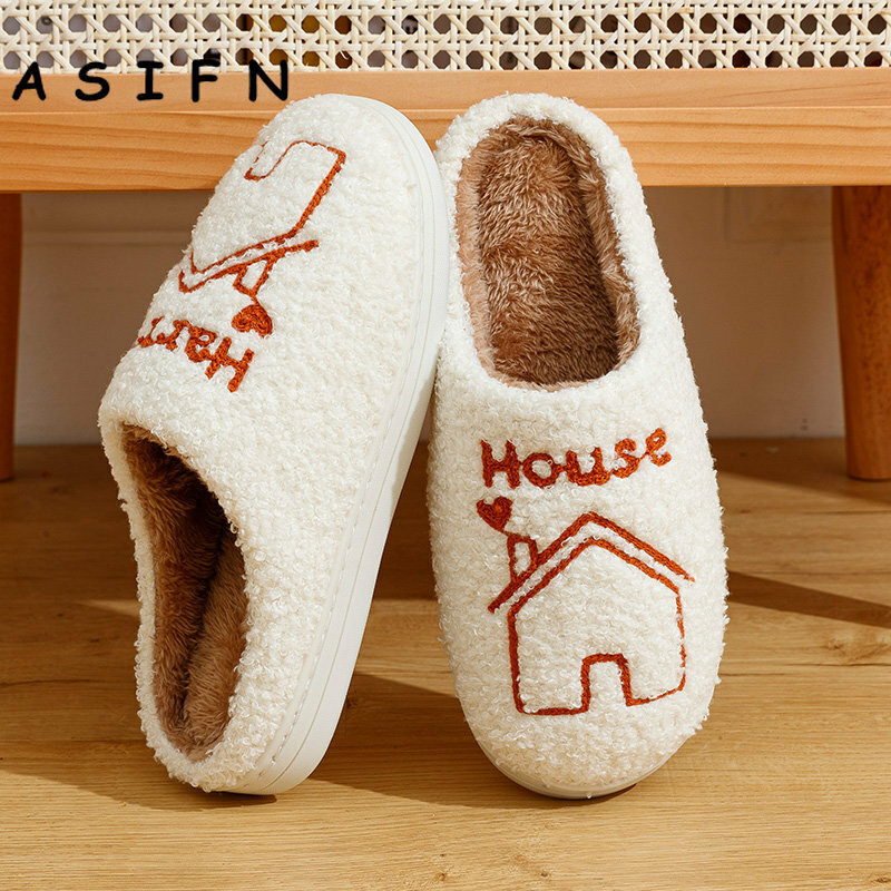 ASIFN Sandal Rumah Harry Musim Dingin Gaya Baru Sepatu Rumah Wanita Hadiah Anak Perempuan Nyaman Berbulu Gaya Harry untuk Sepatu Rumah Yang Nyaman