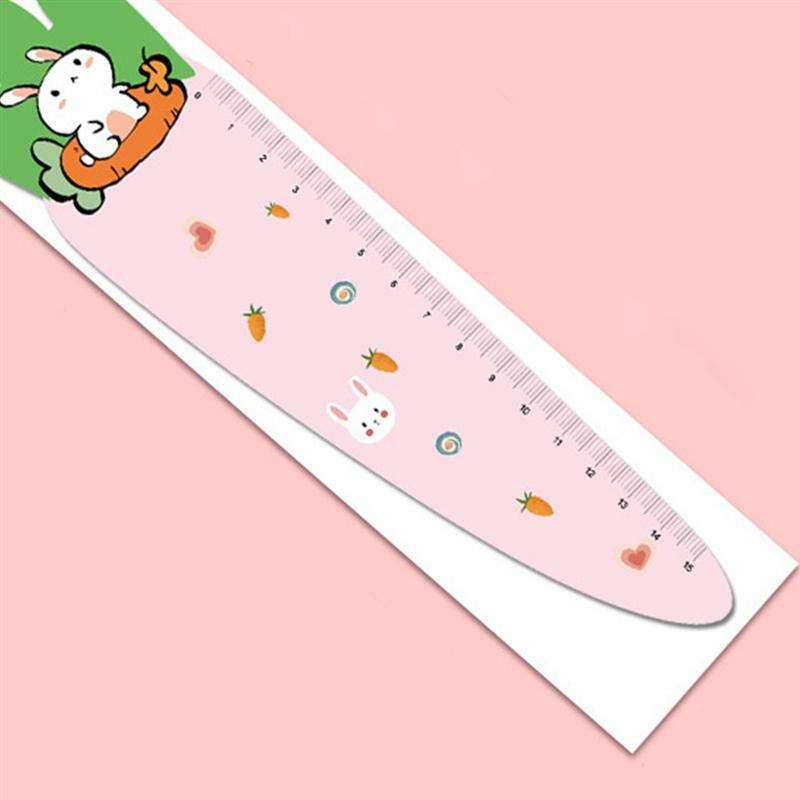 Adorables règles de marque-page en forme de carotte, 12 pièces, règles de mesure, règles de marquage pour livres