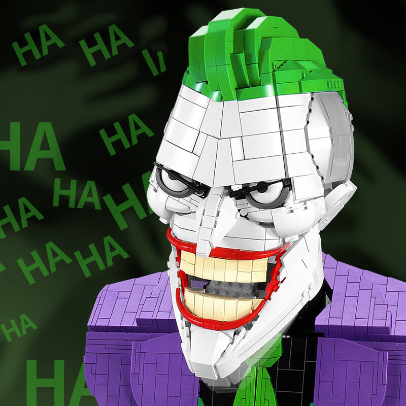 Moc Joker Buste Cowl Cijfers Super Hero Beeldje Bouwsteen Baksteen Speelgoed Gift
